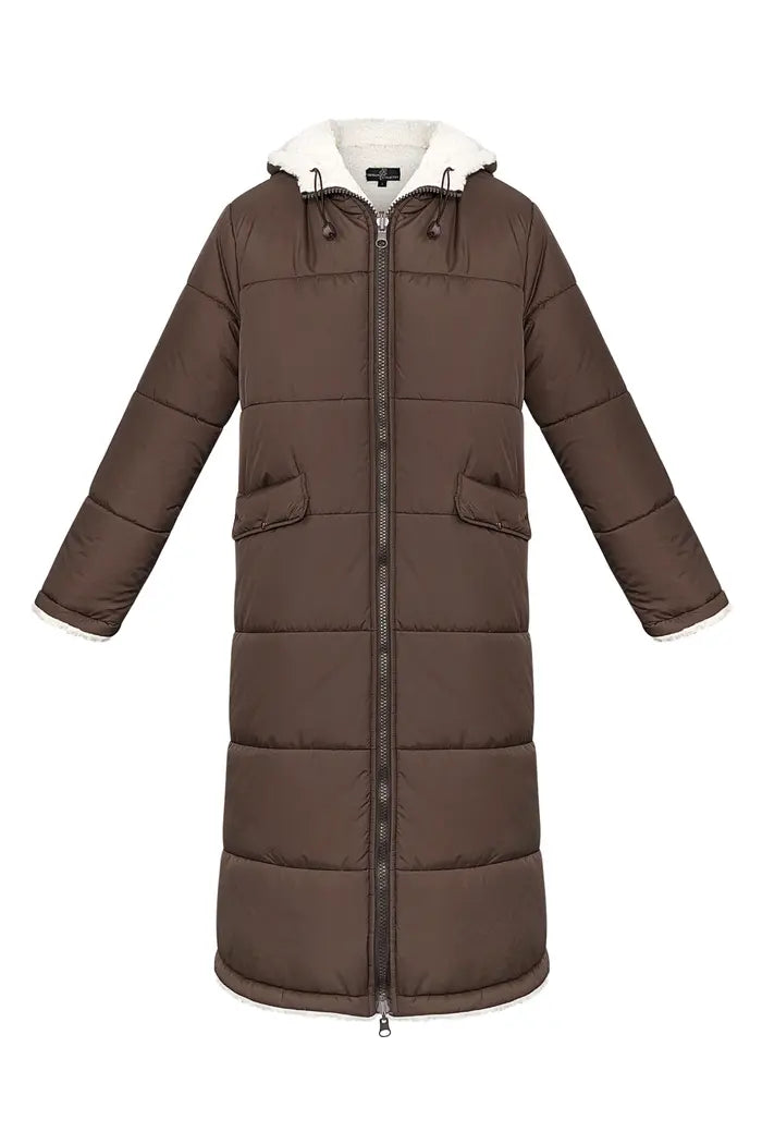 Nylon long coat - Brown -  S M L