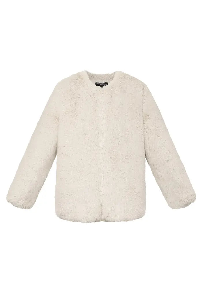 Faux fur coat - beige S M L