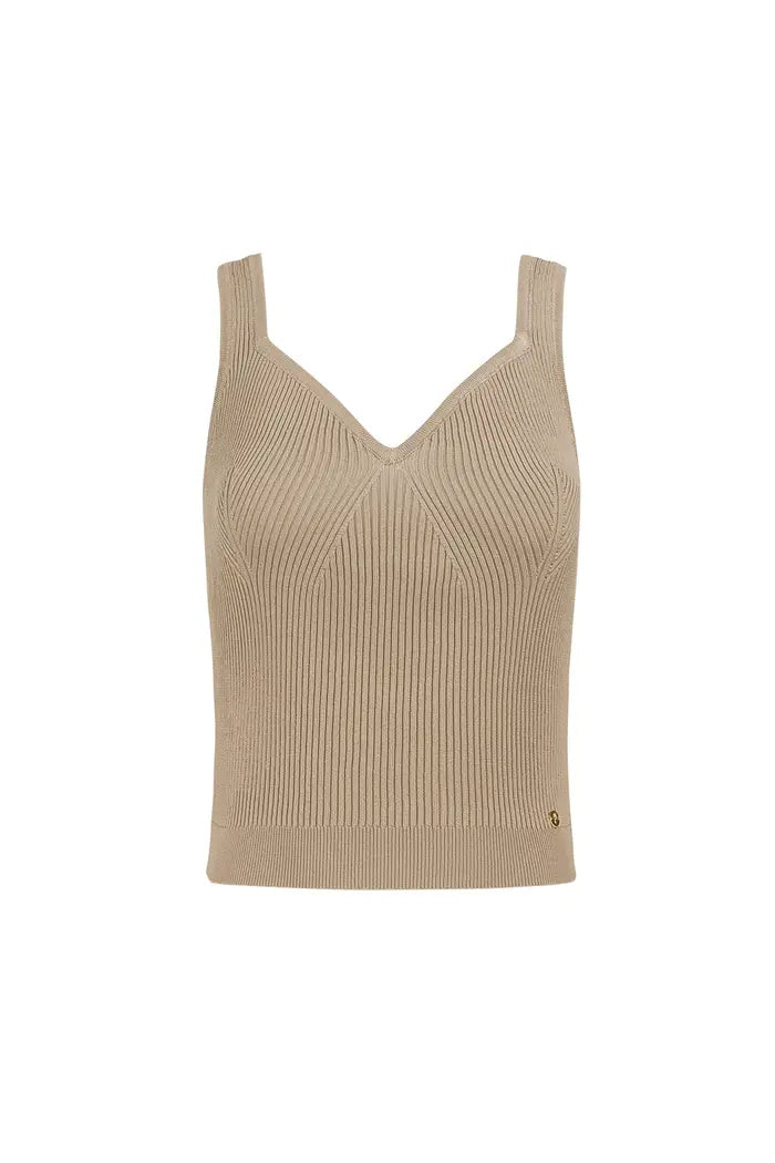 Knitted basic shirt - beige S M L