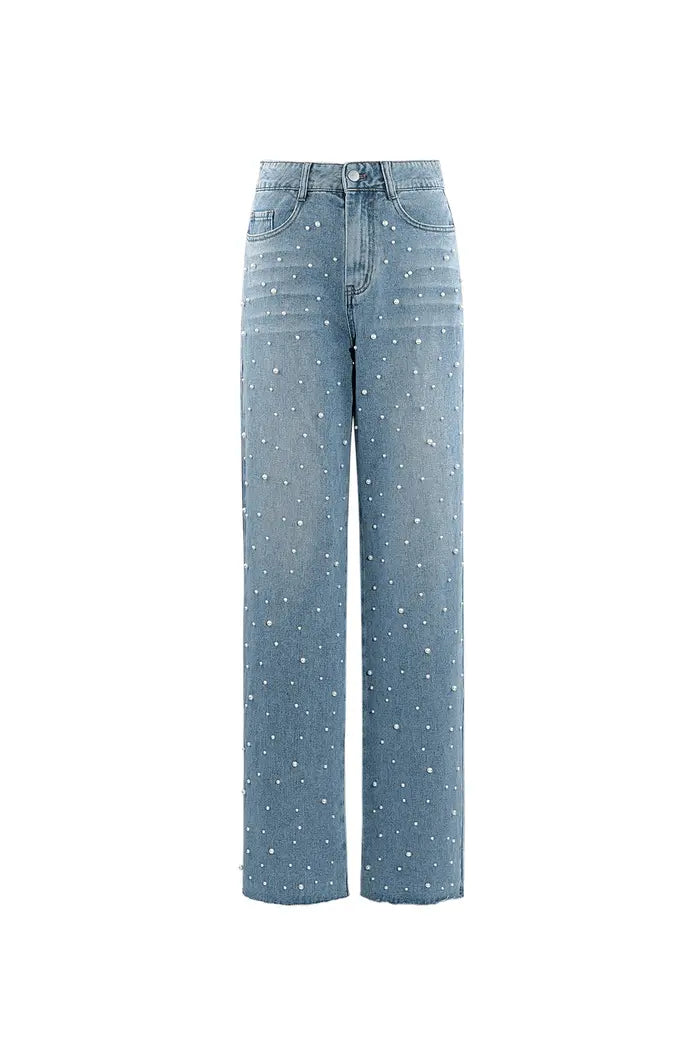 Denim jeans pearl adoration - blue S M L