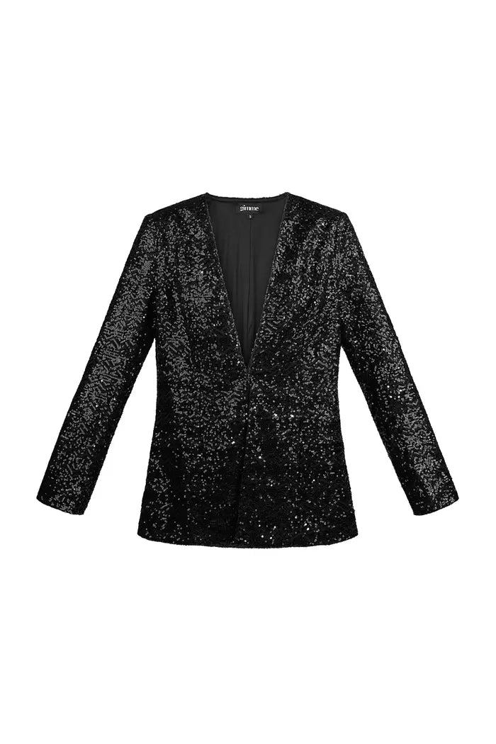 Glitter blazer - black S M L