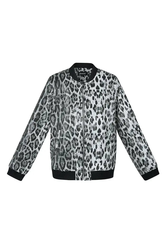 Glitter panther jacket - grey S M L