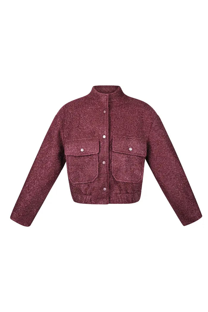 Boucle bomber jacket - Red S M L