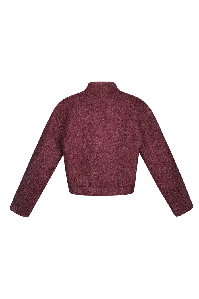 Boucle bomber jacket - Red S M L