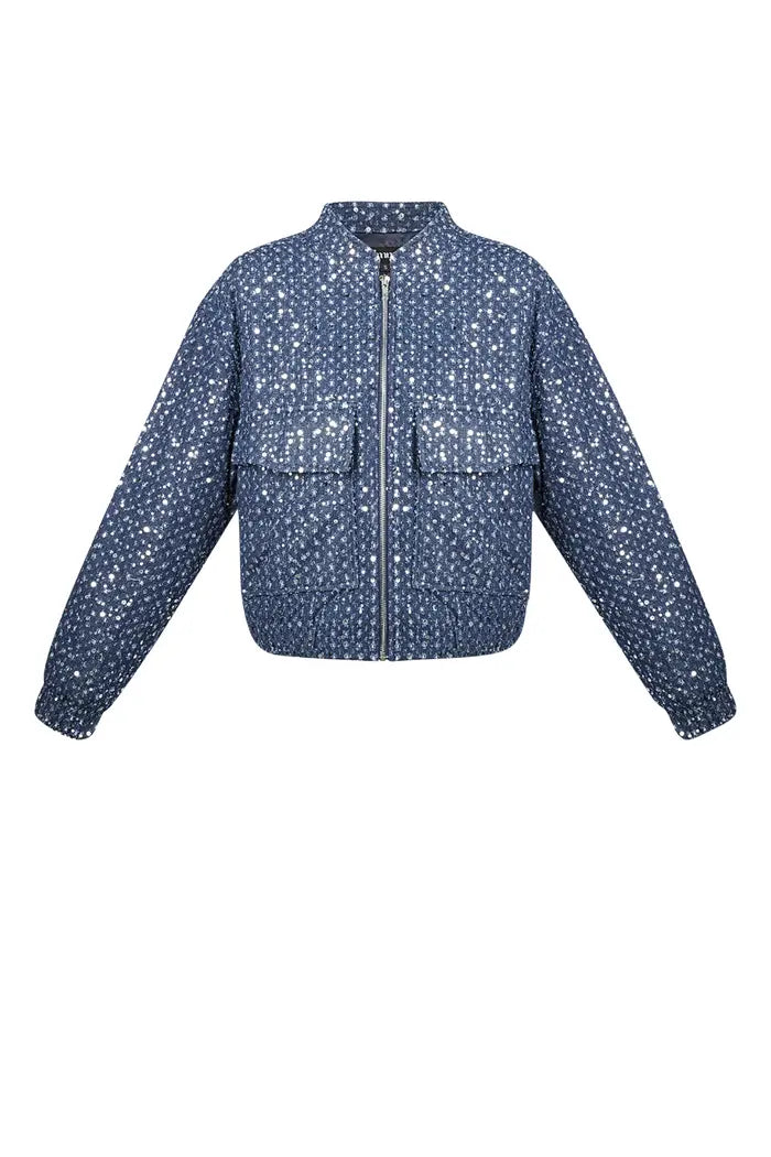 Denim jacket with sequins - Blue S M L