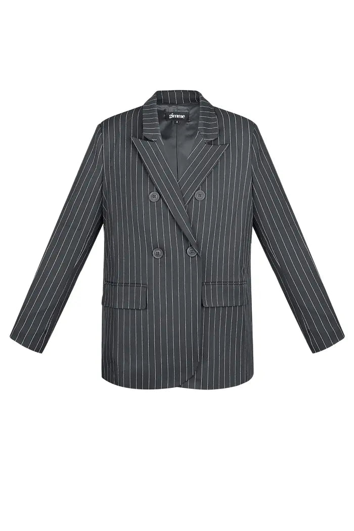 Pinstripe Blazer - Grey S M L