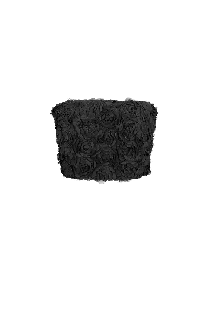 Roses bandeau top - Black  S M L