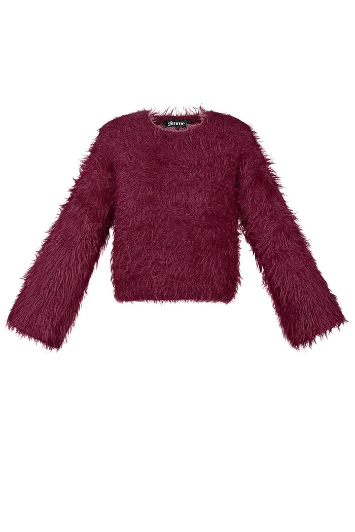 Fluffy finesse top - Burgundy S M L