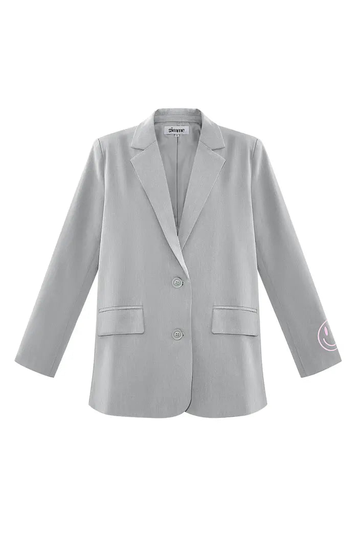 Blazer show your colorful smile - Gray S M L