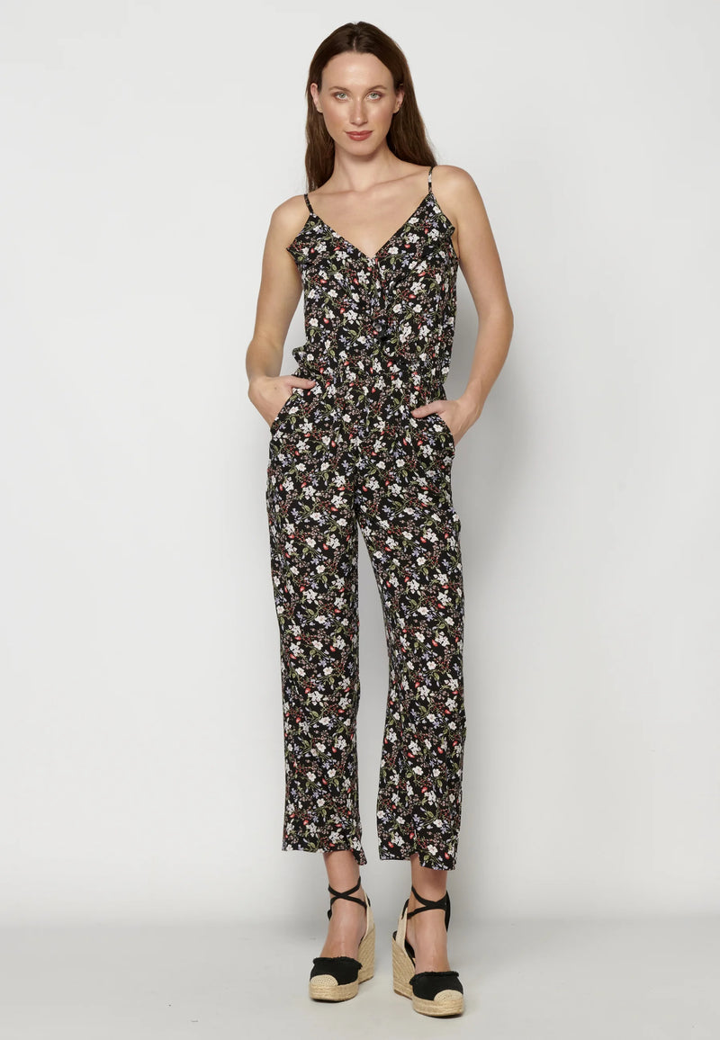 Dames Jumpsuit zwart bloemenprint xs s m l xl xxl