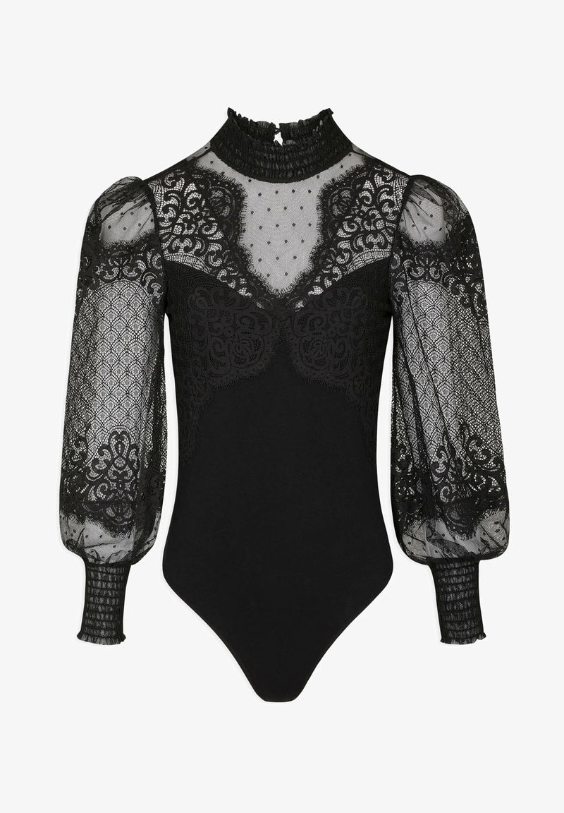 Dames bodysuit luchtig zwart xs s m l xl