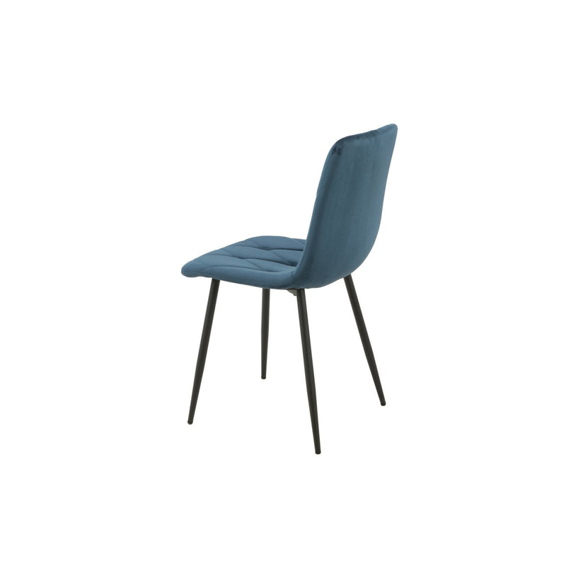 Side chair blauw met metalen poten 55x45x89