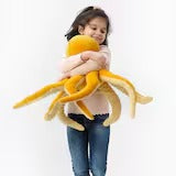 Pluchen speelgoed, octopus/geel, 50 cm