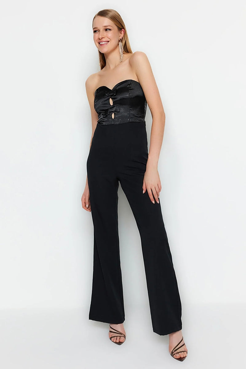 Dames jumpsuit zwart xs s m l xl