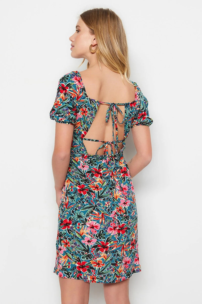 ﻿Vestido de mujer flores rosa azul xs sml xl 