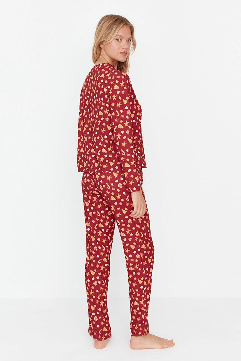 Dames pyjama set rood xs s m l xl