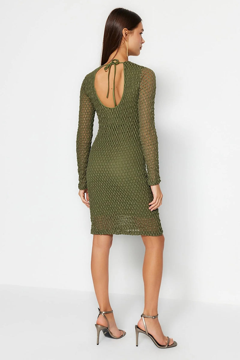 Vestido mujer verde negro xs sml xl 