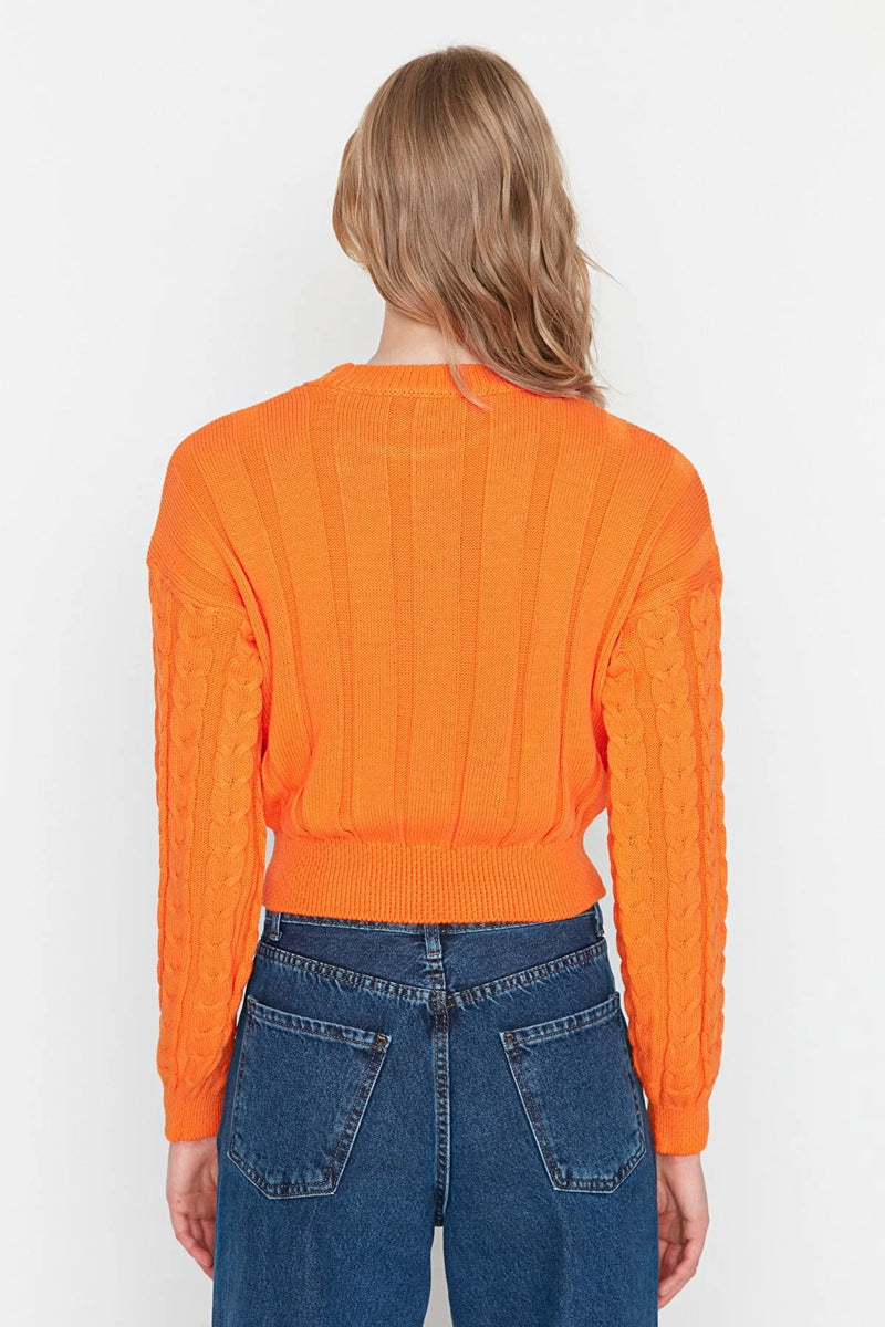 Jersey mujer blanco naranja azul sml