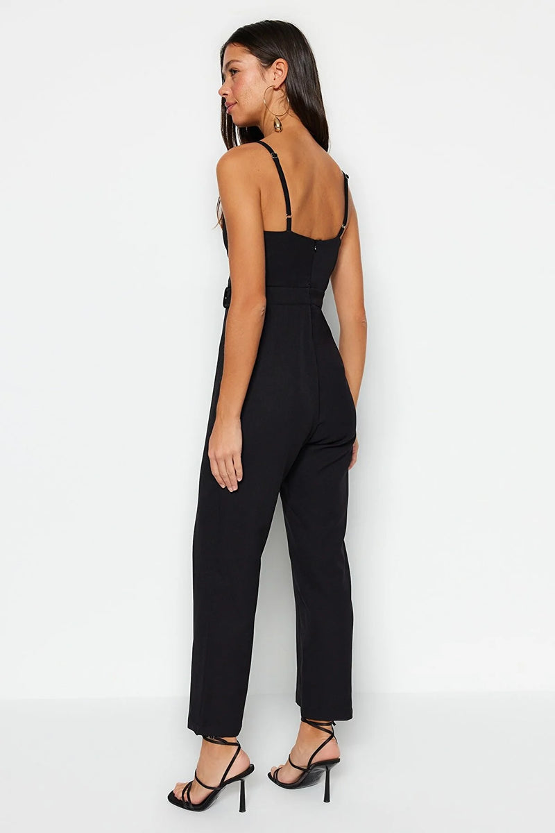 Dames jumpsuit geel zwart xs s m l xl