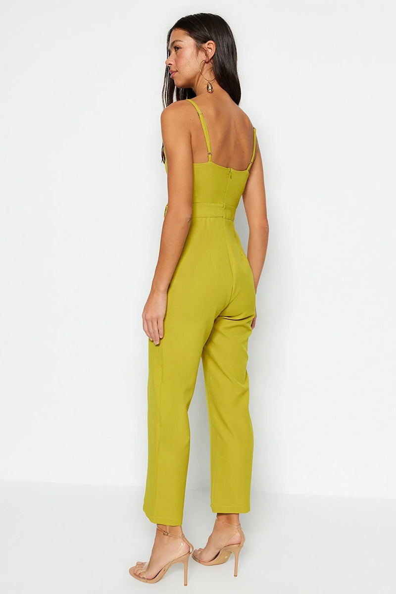 Dames jumpsuit geel zwart xs s m l xl