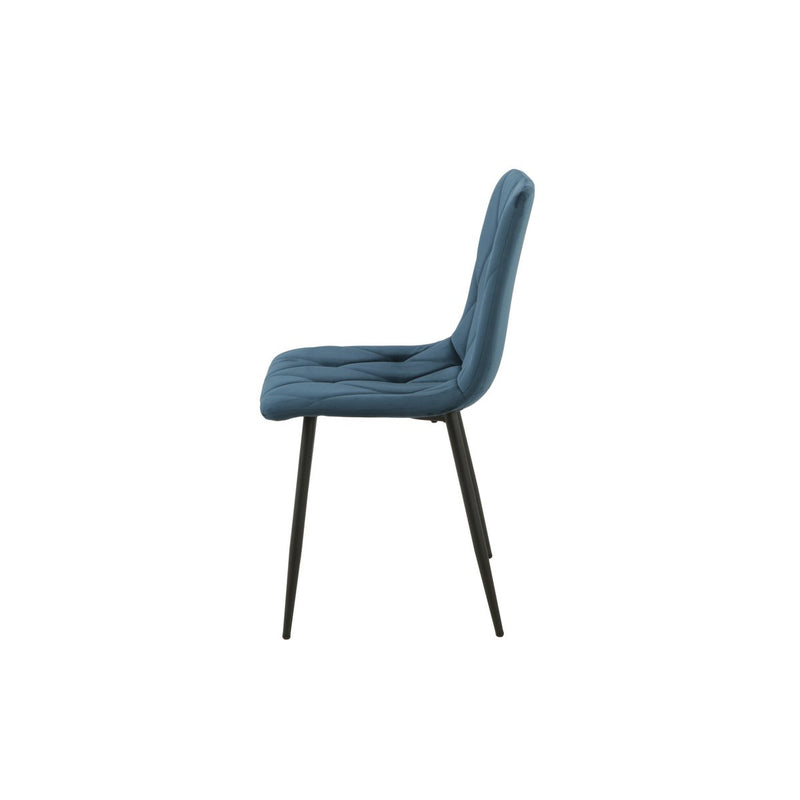 Side chair blauw met metalen poten 55x45x89