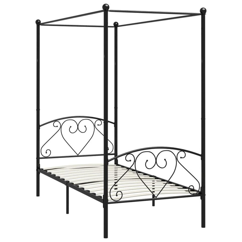 Estructura de cama de metal negro 90x200 cm