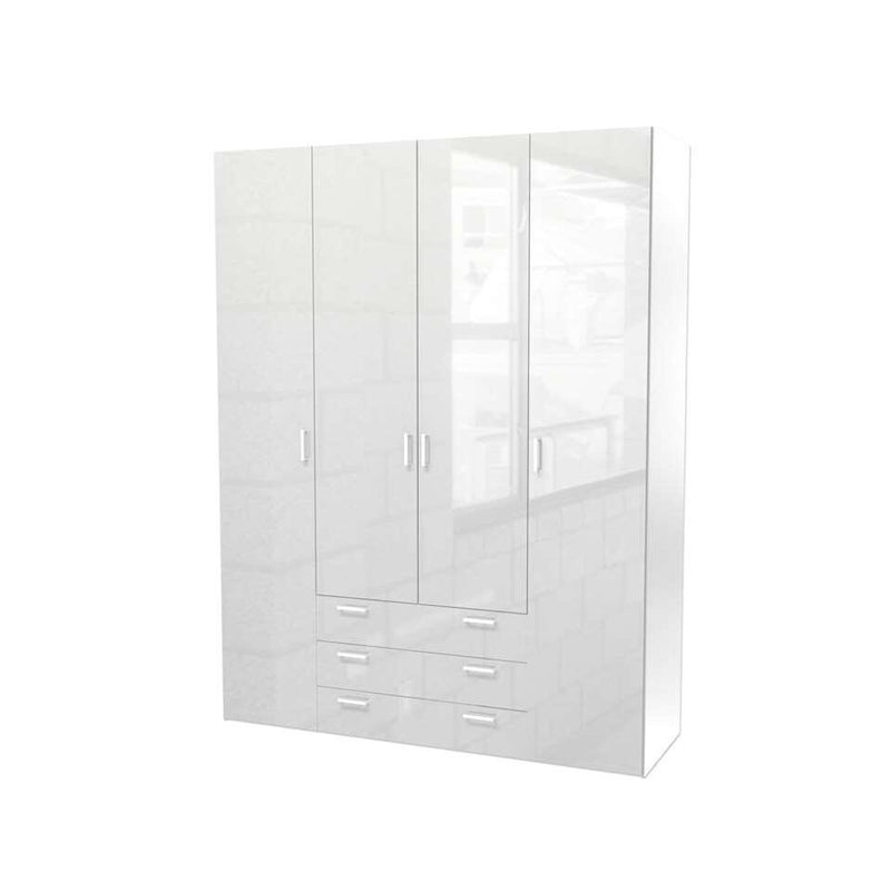 Armario moderno blanco brillante Ancho 154 cm Fondo 49,5 cm Alto 169,5 cm