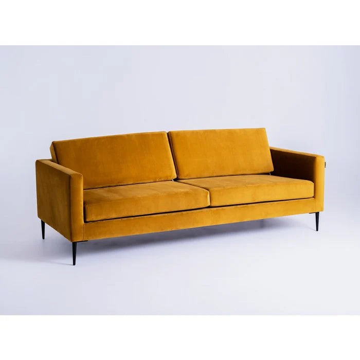 Conjunto de sofás poliéster 3 plazas amarillo largo 212cm ancho 88cm alto 82cm