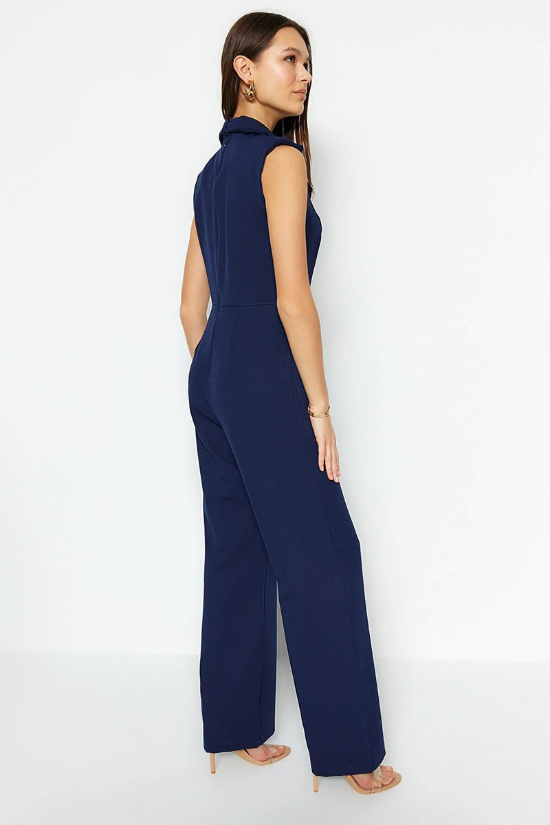 Dames jumpsuit marineblauw xs s m l xl