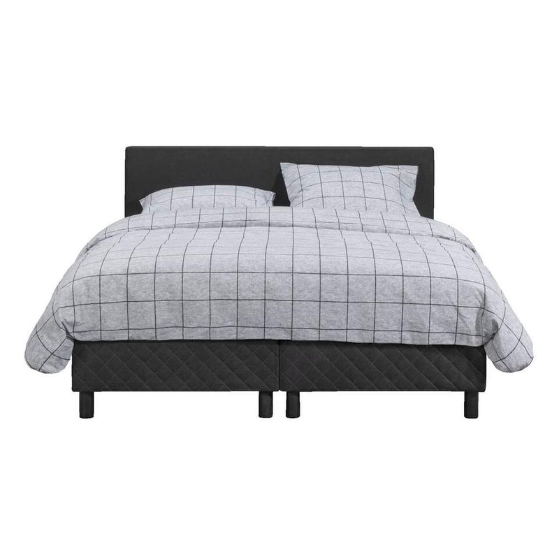 Cama doble con somier negro 140x200 cm