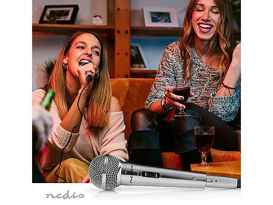 NEDIS MPWD45GY Karaoke microfoon Zilver