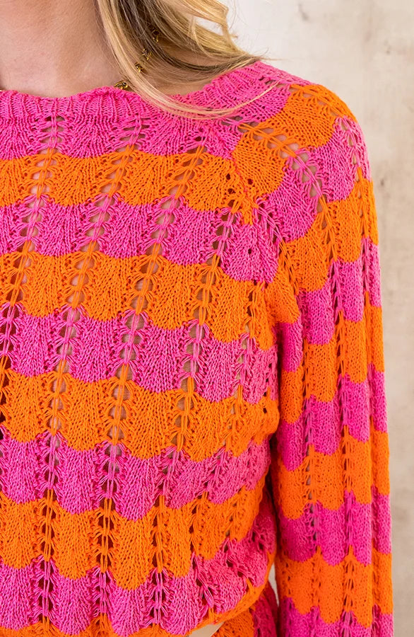 Vestido de mujer naranja rosa sml