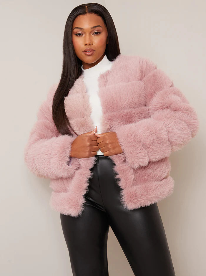 https://www.chichiclothing.com/products/faux-fur-stripe-calved-jacket-in-pink