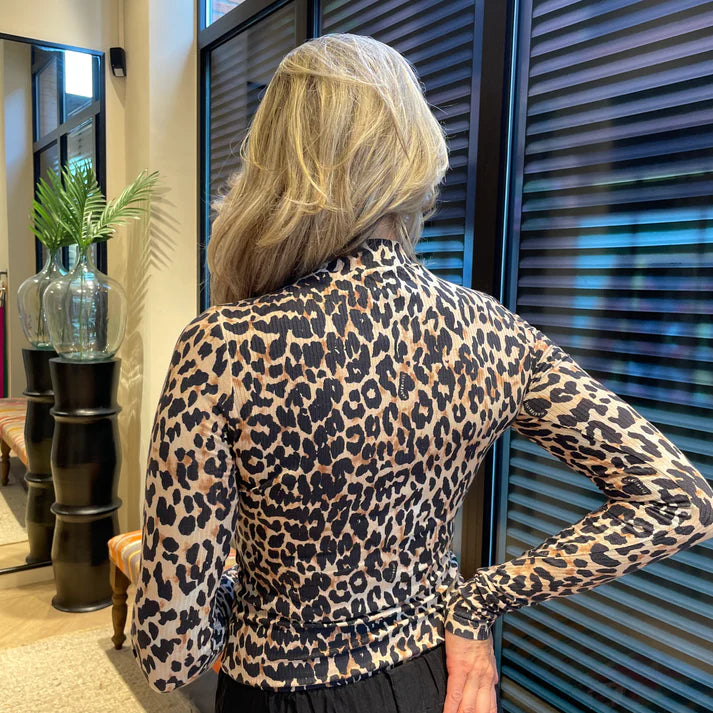 Jersey de mujer con estampado de leopardo marrón xs