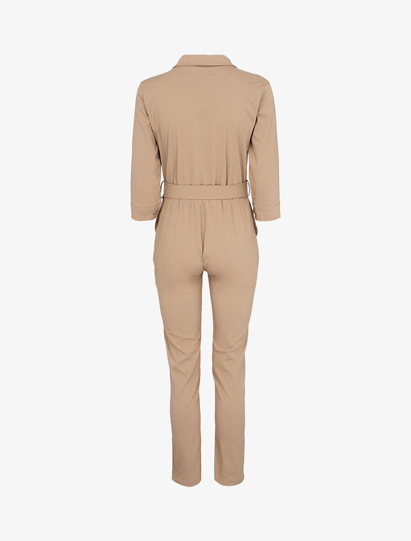 Dames jumpsuit beige s m l xl xxl