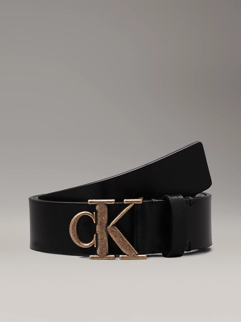 Calvin Klein women's belt leather white black