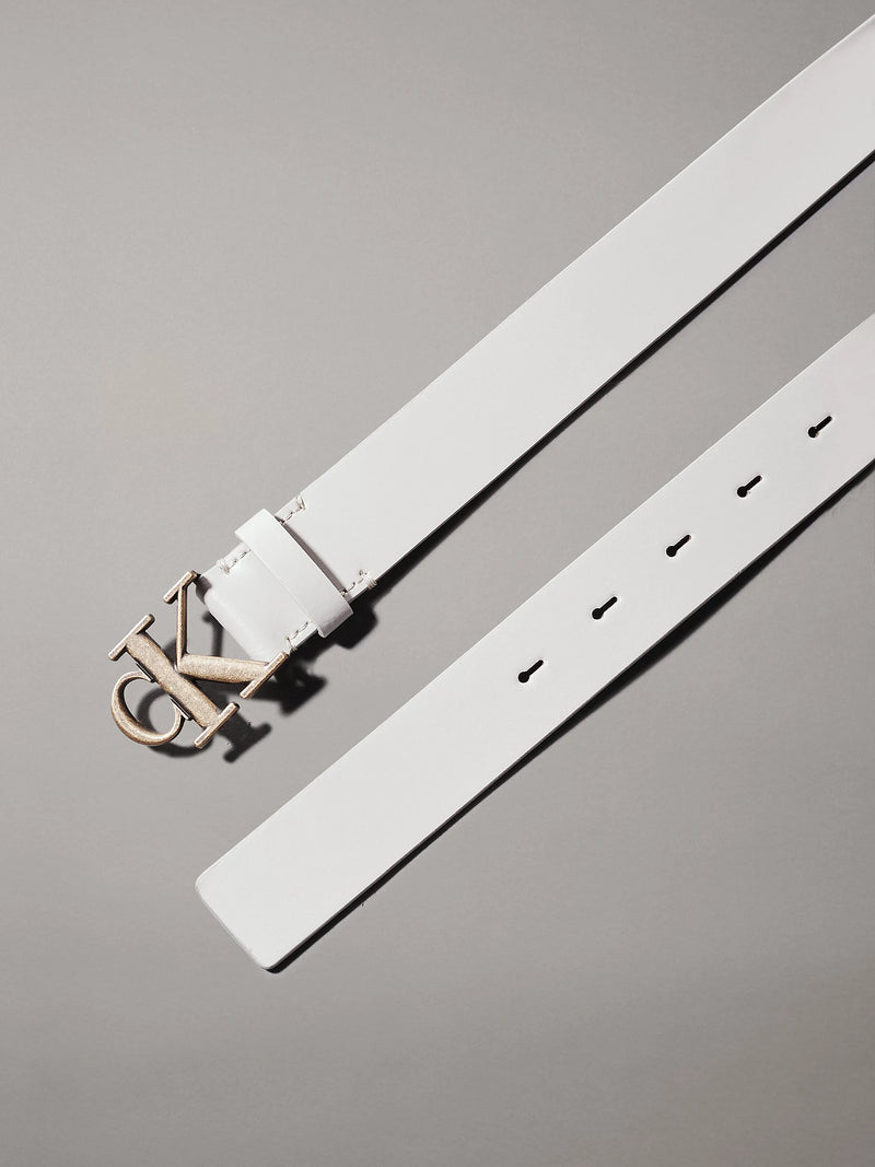 Calvin Klein women's belt leather white black