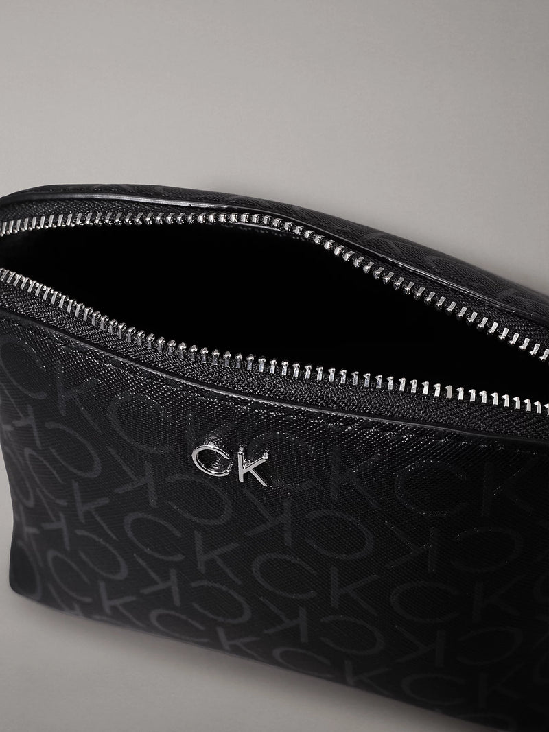 Calvin Klein women's make-up bag black silver H: 12 cm L: 14 cm W: 10 cm