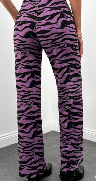 Pantalón mujer morado estampado pantera negra sml