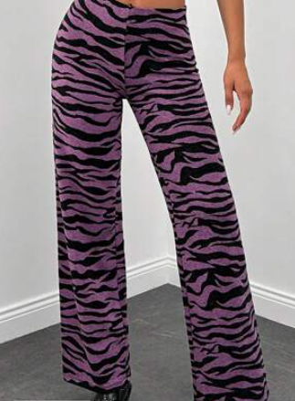 Pantalón mujer morado estampado pantera negra sml