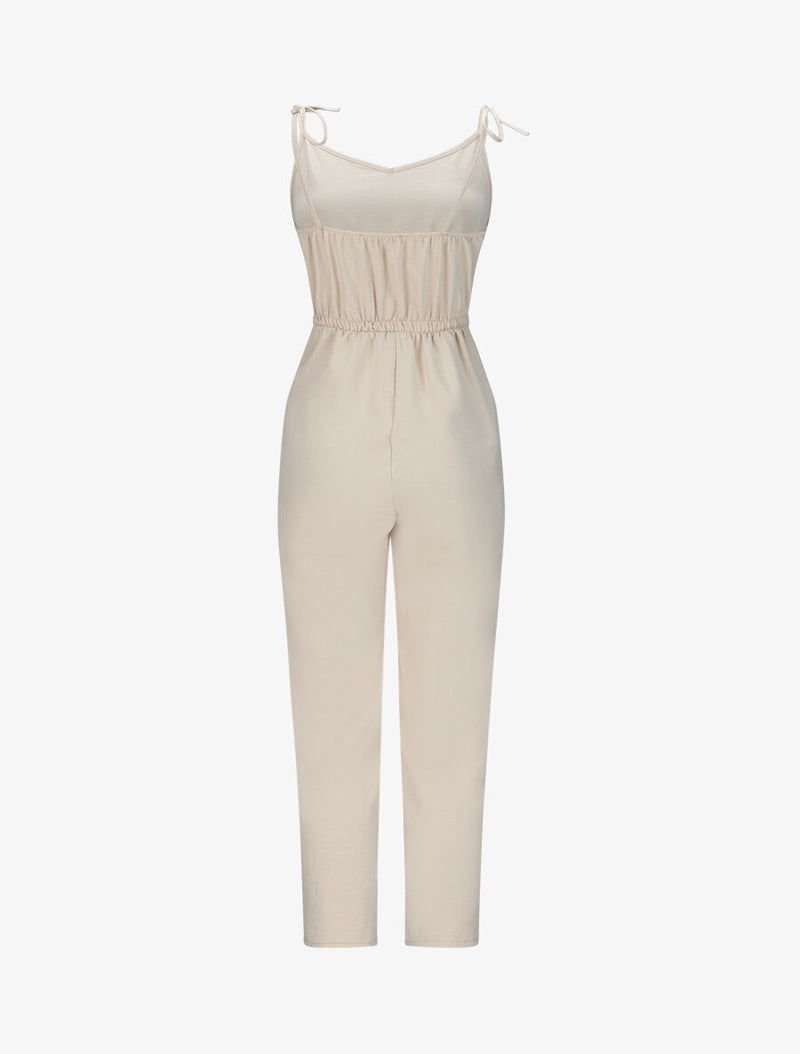 Dames jumpsuit roze beige s m l xl xxl