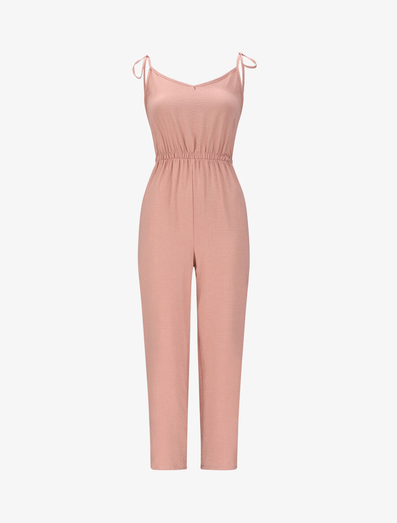 Dames jumpsuit roze beige s m l xl xxl