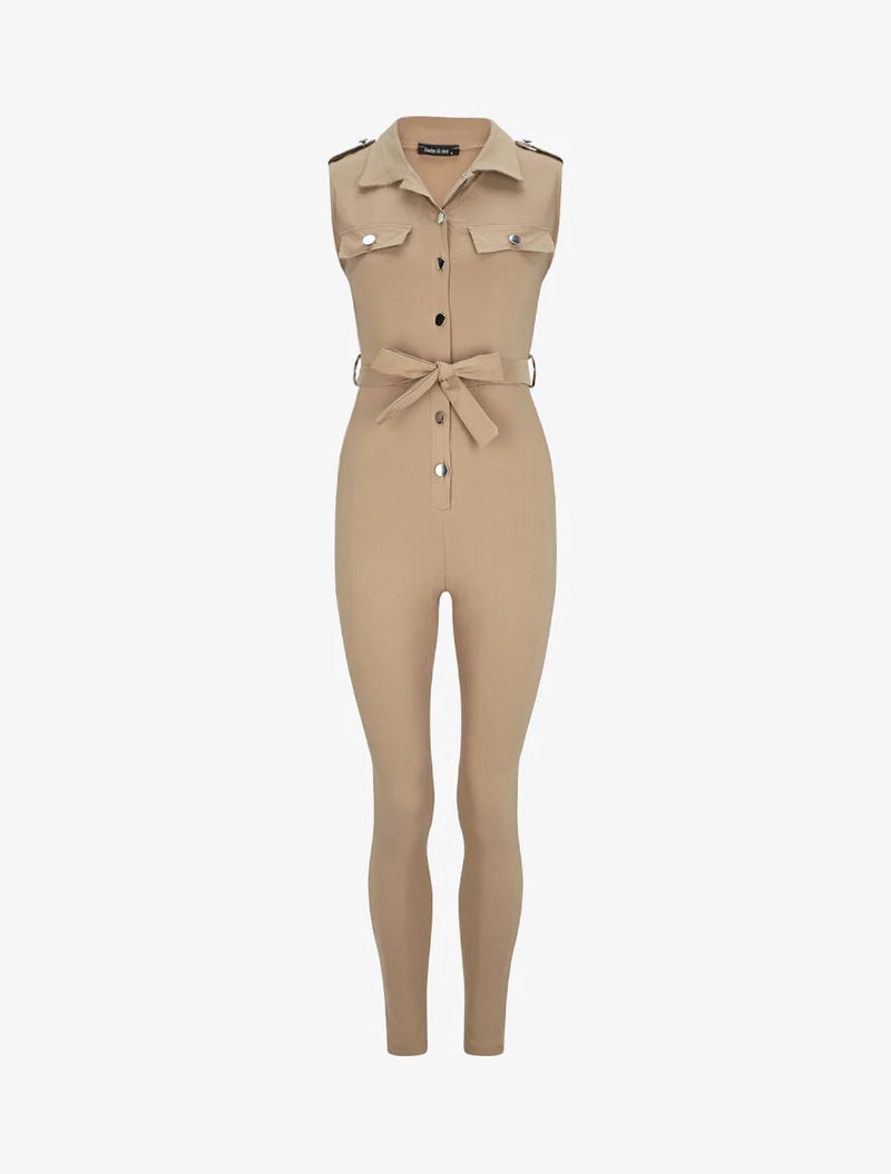 Dames jumpsuit groen bruin beige s m l xl xxl