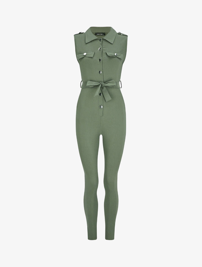 Dames jumpsuit groen bruin beige s m l xl xxl