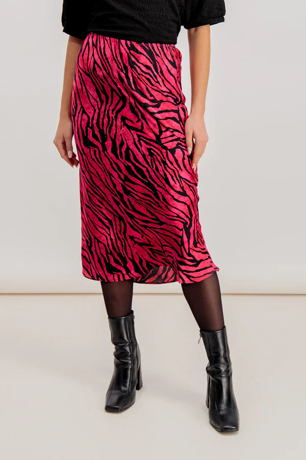 Dames rok roze zebraprint xs s m l xl xxl xxxl