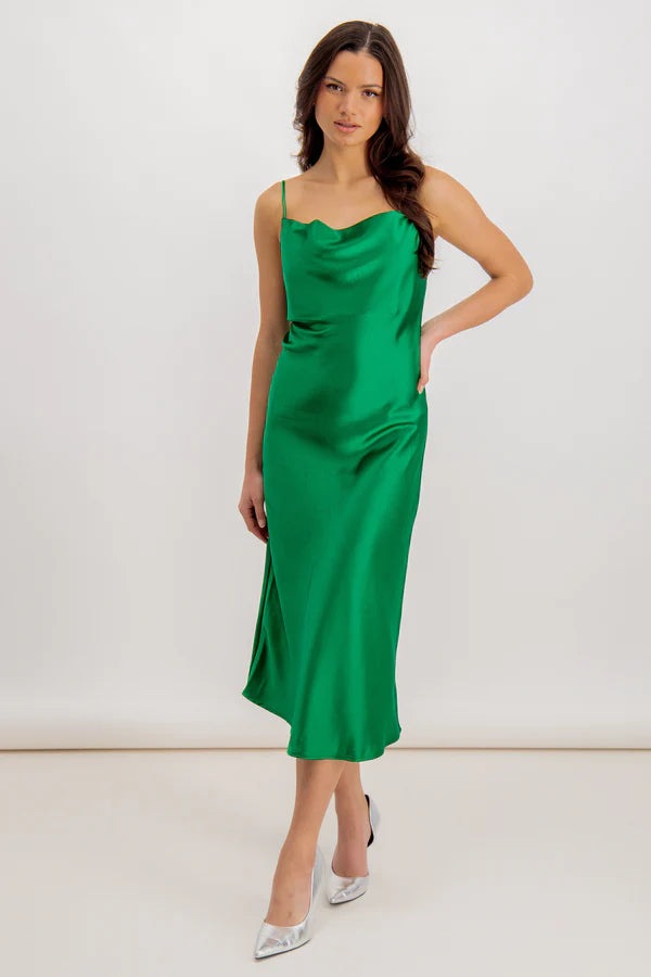 Vestido mujer verde brillo xxs xs sml xl