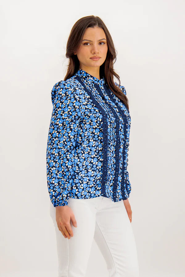 Dames blouse blauw s m l xl xxl