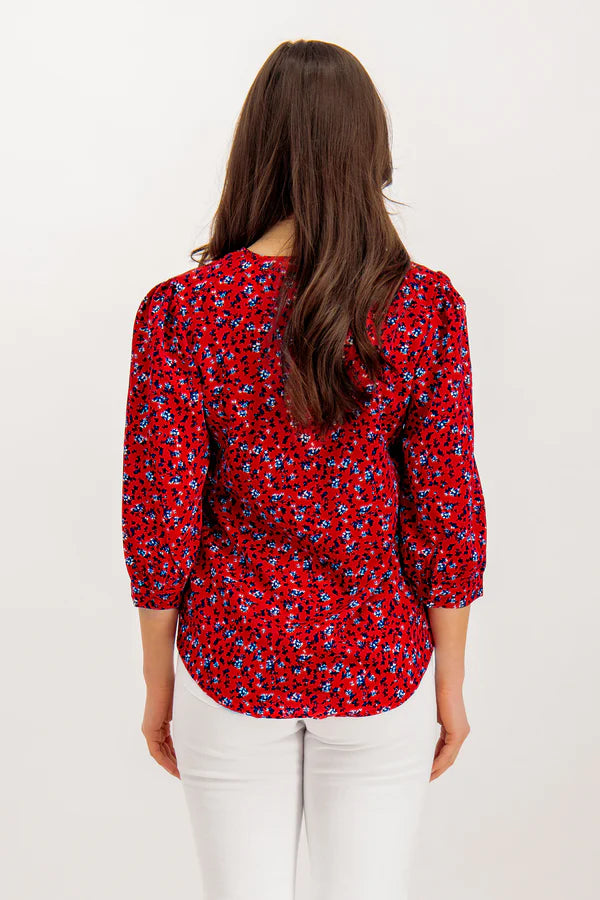 Dames blouse rood s m l xl xxl