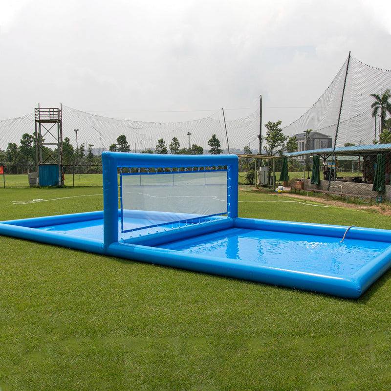 RTS-Draagbaar buitenvolleybalveld opblaasbaar luchtgevuld familieplezier, 800W luchtblazer, 33L 16W 7H ft / 10L x 5W x 2.1H m