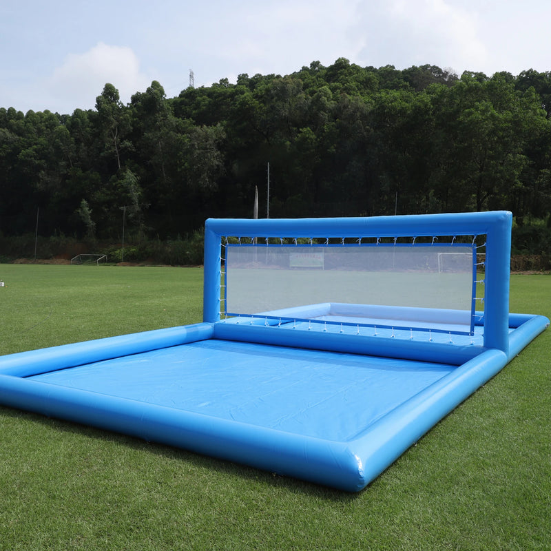 RTS-Draagbaar buitenvolleybalveld opblaasbaar luchtgevuld familieplezier, 800W luchtblazer, 33L 16W 7H ft / 10L x 5W x 2.1H m